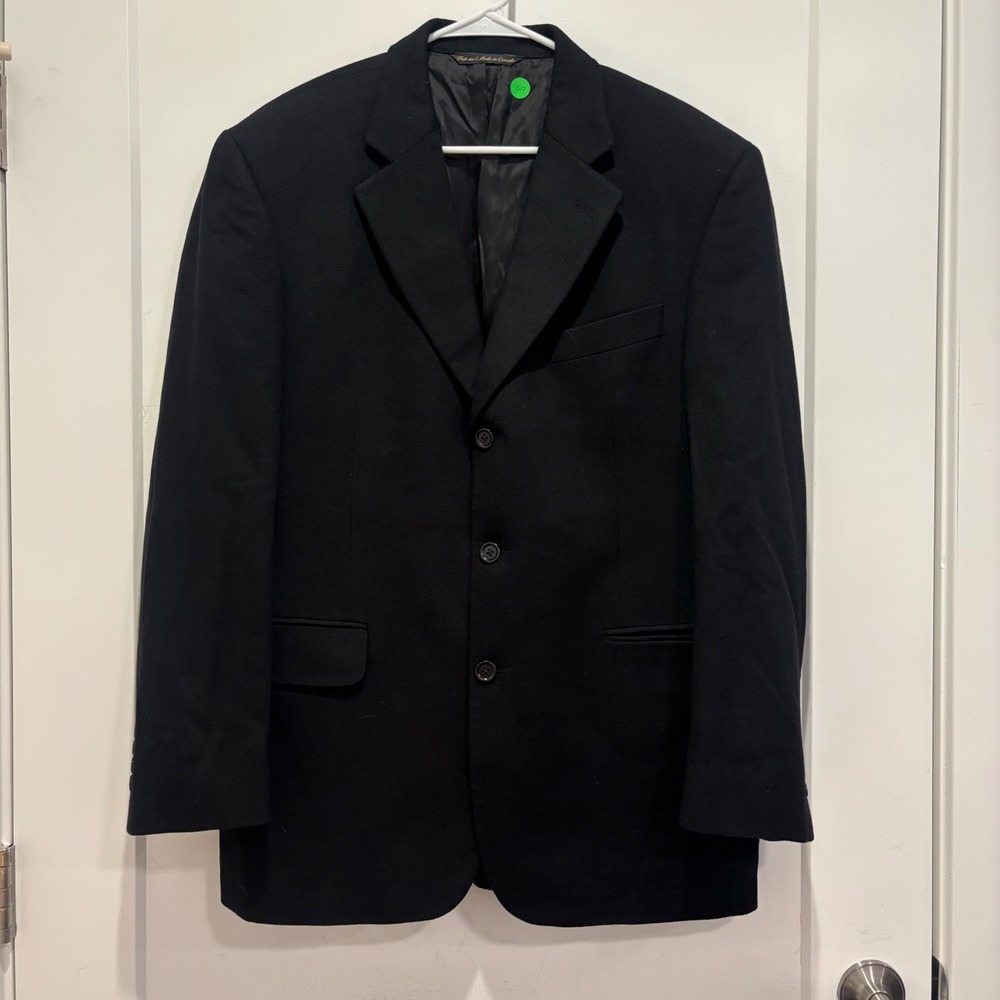 Jack Victor Loro Piana 100% Cashmere Blazer Men Black 3 Button Sport Coat Canada